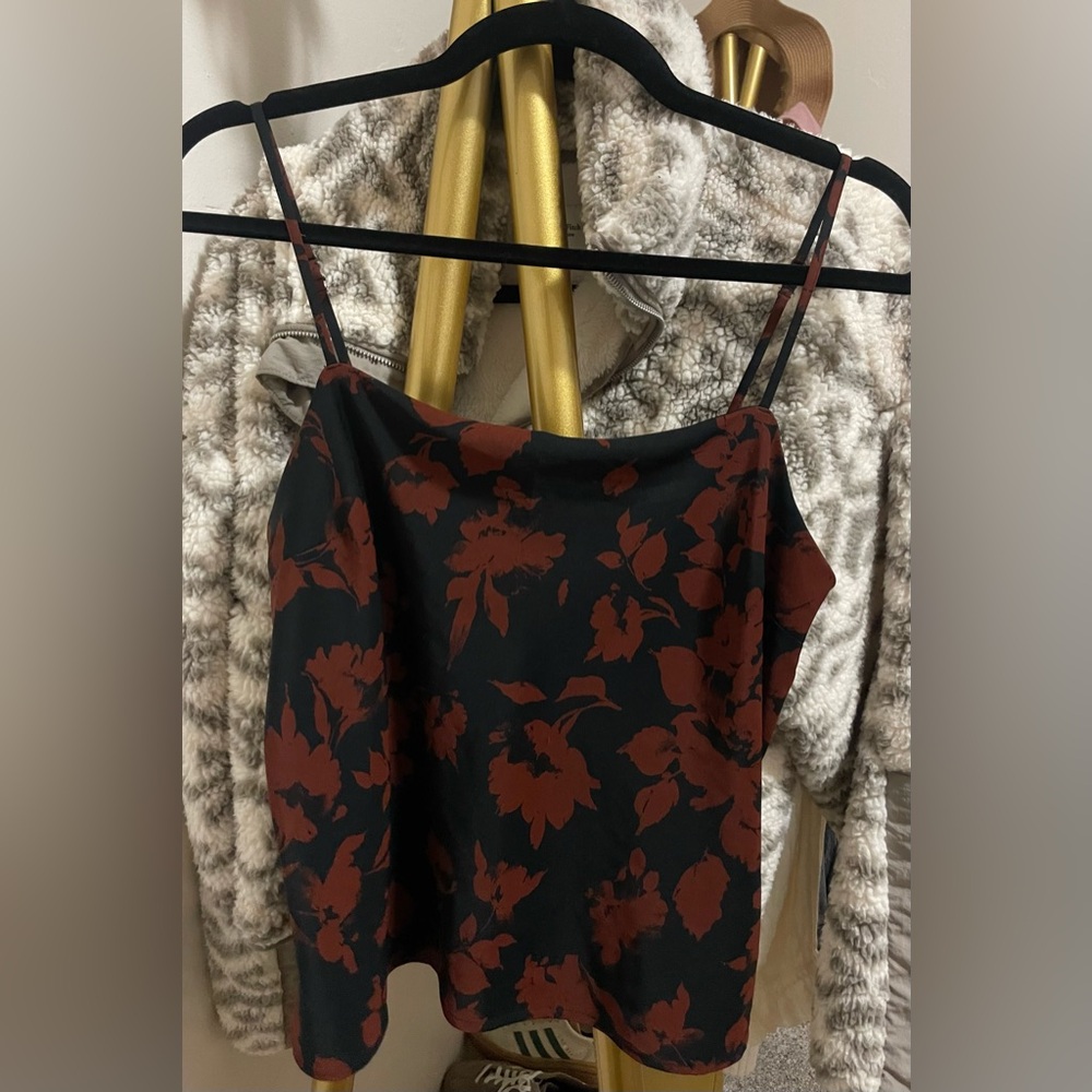 Abercrombie & Fitch Black and Brown Floral Camisole